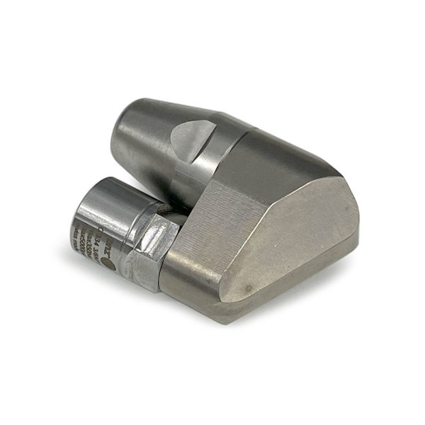 Reverse Rotodrill nozzle at an angle