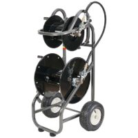 Hose Reel Cart with large and small reels and 3' jumper hose